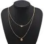 MIXIA Minimalist Peace Dove Soar Flying Double Layers Crystal Sequins Coin Chain Pigeon Bird Water Drop Pendant Multilayer Boho Necklace for Women Girls