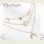 Ckecharfa Boho Gold Layered Necklace Sequins Choker Necklace Summer Beach Moon Pendant Chain Wave Neck Chains Beaded Jewelry for Women and Girls Ckecharfa Boho Gold Layered Necklace Sequins Choker Necklace Summer Beach Moon Pendant Chain Wave Neck Chains Beaded Jewelry for Women and Girls