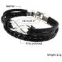 Double-Layered Handmade Braided Leather Wrap Bracelet Alloy Infinity Shaped Bracelets, 8.3'' Double-Layered Handmade Braided Leather Wrap Bracelet Alloy Infinity Shaped Bracelets, 8.3''
