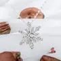 ELEGANZIA Snowflake Necklace for Women Sterling Silver Jewelry Sparkling Cubic Zirconia for Teenage Girls Mom Girlfriend