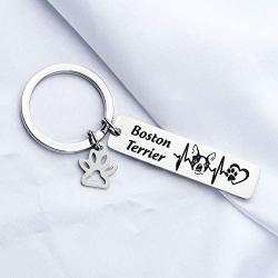 FUSTMW Dog Owner Keychain Boston Terriers,Boxer,Dachshund,Jewelry Golden Receiver,Pitbull Dog Lover Gifts Pet Rescue Gift