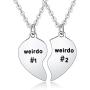 Best Friend Necklaces for 2 BFF Jewelry Weirdo Necklaces for 2 Weirdo 1 Weirdo 2 Necklaces for Women Lady Girl Friends