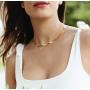 Fiusem Gold Necklaces for Women, 14K Gold Plated Snake Chain Necklace Herringbone Choker Necklaces for Women
