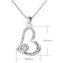 ALOV Jewelry Sterling Silver I Love My Aunt Forever Love Heart Cubic Zirconia Pendant Necklace
