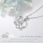 LOOVE Irish Celtic Love Knot Necklace Sterling Silver Infinity Heart Triquetra Pendant Good Luck Vintage Jewelry with 18 Inches Chain, Memorial Gifts for Her Women Couples Child