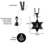 Mealguet Jewelry Stainless Steel Star of David Cubic Zirconia Hexagram Masonic Freemason Pendant Necklace for Men,24'' Chain