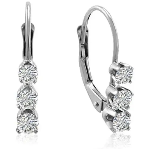 AGS Certified 1/2ct TW Diamond Lever Back Earrings in 14K Gold AGS Certified 1/2ct TW Diamond Lever Back Earrings in 14K Gold