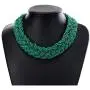 Mozhuo Green Beaded Statement Bib Necklace and Earring for Women Costume Jewelry Sets Chunky Choker Collar for Party Prom Mozhuo Green Beaded Statement Bib Necklace and Earring for Women Costume Jewelry Sets Chunky Choker Collar for Party Prom
