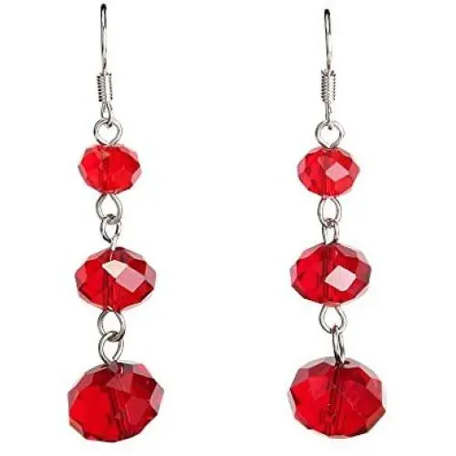 Platinum-Plated Hook Crystal Dangle Earrings Cubic Zirconia Heart Drop Earrings CZ Twist Earring for Women Girl
