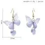 KaFu Bohemia Lightweight Unique Butterfly Wing Earrings Chiffon Fabric Dragonfly Wing Heart Gem Earrings for Women Girls Vacations Gifts