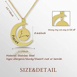 G-Ahora Gold Zodiac Signs Necklace 12 Constellation Jewelry Birthday Gift for Her