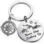 WSNANG Adventure Gift Never Stop Looking Up Keychain Mountains Keychain Outdoor Lovers Mountains Gift for Hiker Backpacker Nature Lover