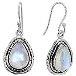 YoTreasure 1.35'' Moonstone Dangle Earrings Solid 925 Sterling Silver Jewelry