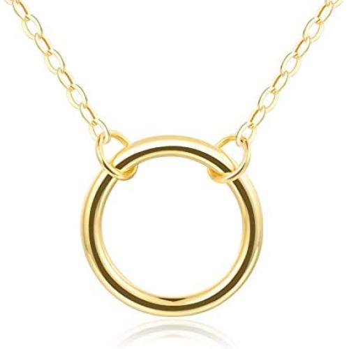 Embolden Jewelry Open Circle Necklace (BFF, Friendship, Bridesmaid) Gift Ready - Gold Plating Over Brass 18”
