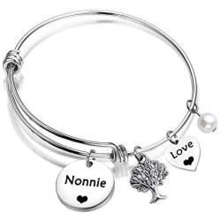 ENSIANTH Nonnie Bracelet Best Nonna Eve Nonnie Adjustable Bangle Jewelry Gift Grandma Jewelry Gift