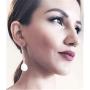 Allison Rose Atelier Marble and 18ct Gold Plated Dangle-Drop Fashion Earrings with Steel Posts – Fish Hook Closure