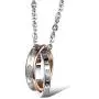 MJartoria Matching Necklaces for Couples-His Crazy Her Weirdo Engraved Ring Pendant Necklaces Anniversary Valentines Day Gifts for Boyfriends Girlfriends