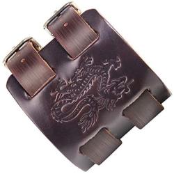 Fusamk Hip Hop Alloy Dragon Totem Adjustable Leather Bracelet Bangle,7.0-8.0inches