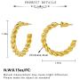 Twisted Chunky Hoop Earrings 14K Gold Plated Dainty Lightweight Hypoallergenic Open Hoops Earrings for Women Gift