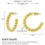 Twisted Chunky Hoop Earrings 14K Gold Plated Dainty Lightweight Hypoallergenic Open Hoops Earrings for Women Gift Twisted Chunky Hoop Earrings 14K Gold Plated Dainty Lightweight Hypoallergenic Open Hoops Earrings for Women Gift