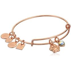 Alex and Ani Womens Charity by Design, Paw Print Duo Charm Bangle