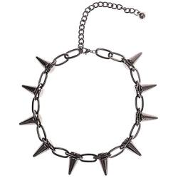 Reaowazo Spike Chokers for Women Girls Choker Goth Necklaces Mens Chain Choker Collar Punk Streetwear Handmade Adjustable Vintage Rivet Jewelry