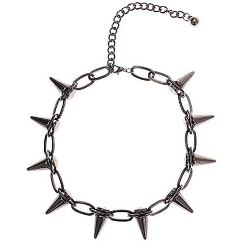 Reaowazo Spike Chokers for Women Girls Choker Goth Necklaces Mens Chain Choker Collar Punk Streetwear Handmade Adjustable Vintage Rivet Jewelry