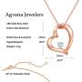 Agvana 18K 14K Solid Rose Gold White Gold Diamond Dolphin Heart Dainty Pendant Necklace Fine Jewelry Anniversary Birthday Gifts for Women Teen Girls Mom Grandma Daughter Her with Jewelry Box, 16''+2''