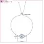 ATELIER PINKCITY Evil Eye Genuine Blue Topaz 925 Sterling Silver Bracelet Rhodium Plated Box Chain Adjustable Slider Bolo Style Jewelry Bracelet For Women