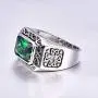 BONLAVIE Silver Rings for Men 6.85ct 8X12mm Radiant Cut Created Emerald 925 Sterling Silver Wedding Engagement Band Size 6-14 BONLAVIE Silver Rings for Men 6.85ct 8X12mm Radiant Cut Created Emerald 925 Sterling Silver Wedding Engagement Band Size 6-14