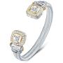 UNY Designer Inspired Jewelry Double Cable Wire CZ Antique Bangle Elegant Beautiful Valentine Gift