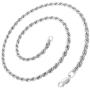 Authentic Solid Sterling Silver Rope Diamond-Cut Braided Twist Link .925 ITProLux Necklace Chains 1.5MM - 5.5MM, 16'' - 30'', Made In Italy, Men & Women, Next Level Jewelry
