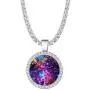 Galaxy Necklace 14k Gold Plated Tennis Chain Universe Pendant Bling Iced CZ Nebula Necklace for Women Men, 18'' + 2'' Inches Galaxy Necklace 14k Gold Plated Tennis Chain Universe Pendant Bling Iced CZ Nebula Necklace for Women Men, 18'' + 2'' Inches