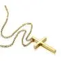 REVEMCN Gold Silver Black Cross Necklace, Simple Stainless Steel Cross Pendant Necklace for Men Women Kids 18-24 Inches Chain