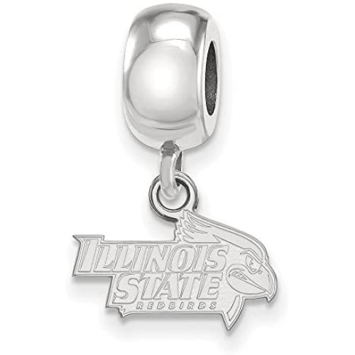 Solid 925 Sterling Silver Logo Art Illinois State University Dangle Charm Bead Charm Very Small Pendant