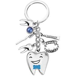 AKTAP Funny Dental Hygienist Keychain Dentist Jewelry Dentist Doctor Nurse Gifts for New Dentist Keyrings