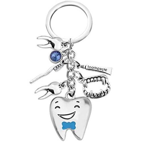 AKTAP Funny Dental Hygienist Keychain Dentist Jewelry Dentist Doctor Nurse Gifts for New Dentist Keyrings