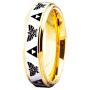 Cloud Dancer Free Custom Engraving The Legend of Zelda Ring- Crest and Triforce Ring Gold Step Tungsten Carbide Wedding Bands Ring