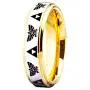 Cloud Dancer Free Custom Engraving The Legend of Zelda Ring- Crest and Triforce Ring Gold Step Tungsten Carbide Wedding Bands Ring Cloud Dancer Free Custom Engraving The Legend of Zelda Ring- Crest and Triforce Ring Gold Step Tungsten Carbide Wedding Bands Ring