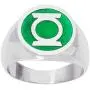 DC Comics Mens Stainless Steel Justice League Superhero Logo Ring Jewelry, Green Lantern, Size 10