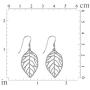 MIMI Sterling Silver Cut Out Leaf Drop Dangle Earrings