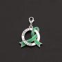 CENWA Mental Health Awareness Green Ribbon Necklace/Zipper Pull Mental Illness Jewelry Green Ribbon Depression Anxiety Warrior Gift
