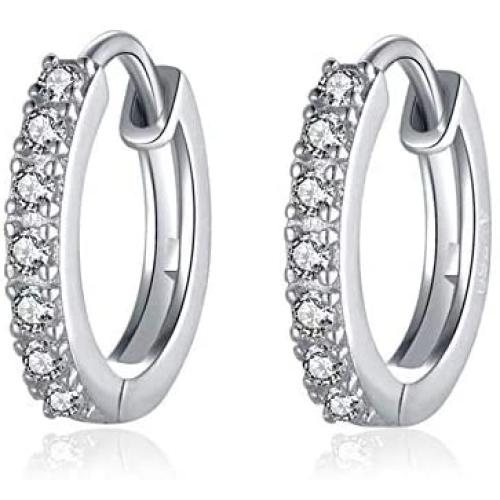 Zittop 1pair Sterling Silver S925 Earrings Inlaid Dangle Earrings Female