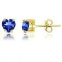 Sterling Silver Created or Simulated Gemstone Heart Solitaire Necklace and Stud Earrings Set