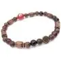 Mens Evil Eye Glass Senna Siameawood Mala Beads Stretch Bracelet Handcrafted in USA - Natural Mens Evil Eye Glass Senna Siameawood Mala Beads Stretch Bracelet Handcrafted in USA - Natural