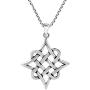 AeraVida Quaternary Celtic Knot Eternity .925 Sterling Silver Pendant Necklace