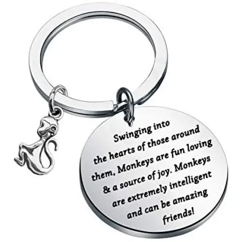 CYTING Monkey Keychain Monkeys are Fun Loving & A Source of Joy Monkey Jewelry Monkey Lovers Gift for Family Friends CYTING Monkey Keychain Monkeys are Fun Loving & A Source of Joy Monkey Jewelry Monkey Lovers Gift for Family Friends