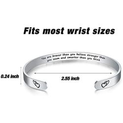 WingLoveLemonmini Inspiring Stainless Steel Cuff Bracelet Carved Spell Cuff Bracelet Friendship Bracelet Personalized Christmas Gift Friendship Gift Inspirational Gift for Women for girls for boy