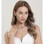 CHAULRI Freshwater Cultured Pearl Necklace Set Including Stunning Bracelet, Stud Earrings and Dangle Drop Earrings – Birthday Anniversary Wedding Holiday Jewelry Gifts for Women