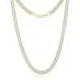 .925 Two Tone Sterling Silver 4.5MM or 5.5MM Flexible Flat Magic Herringbone Chain Necklace